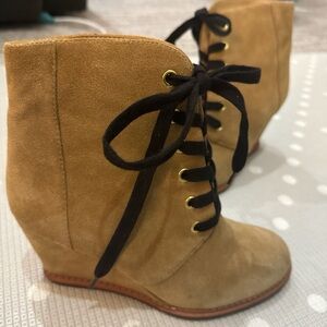Kate Spade Tan Suede Wedge Boots